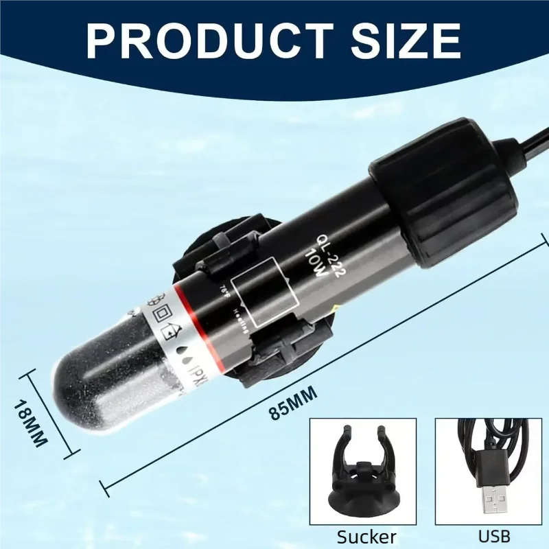 Aquecedor de Aquário USB Mini 5V com Ventosa e Proteção Automática - Imagem 6