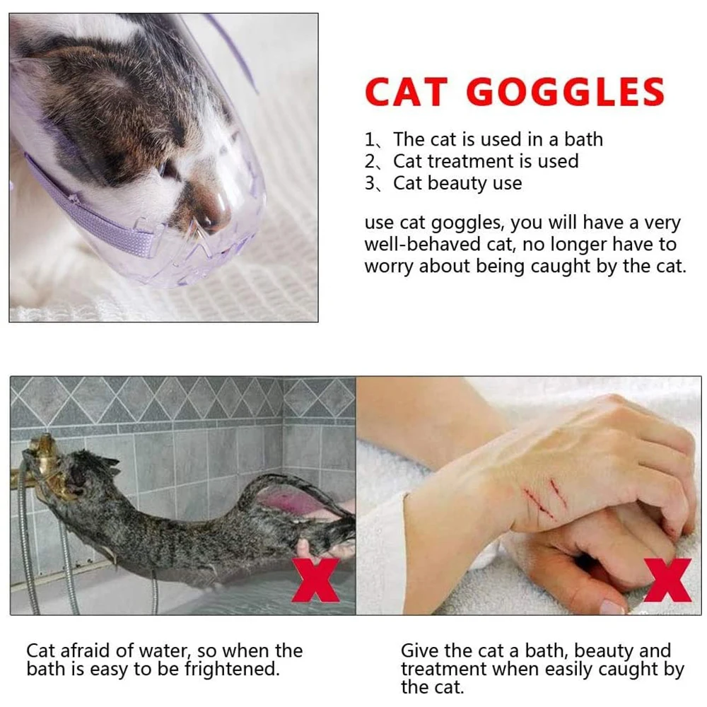 Focinheira Transparente para Gatos Ajustável com Tiras Elásticas - Image 2