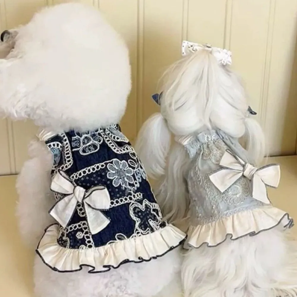 Vestido de Princesa para Cães de Poliéster Branco ou Preto - Imagem 4