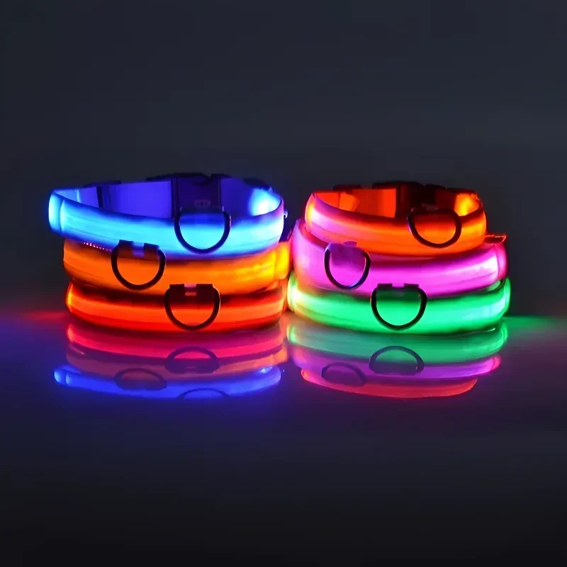 Coleira de Nylon para Cães com LED para Brilho Noturno - Imagem 3
