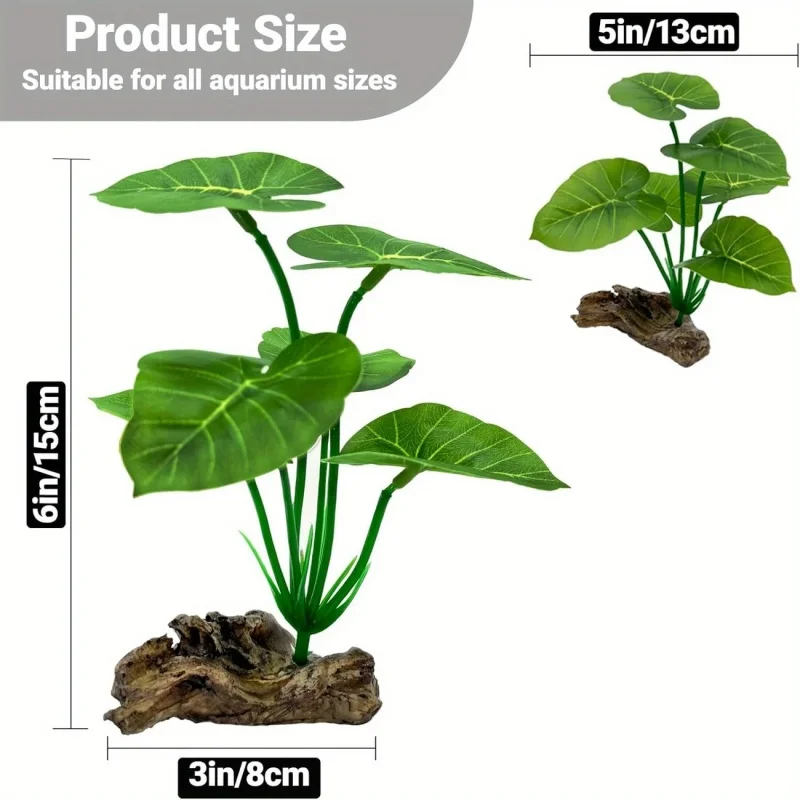Plantas Artificiais para Aquário e Terrário Folhas Flutuantes Realistas - Imagem 2