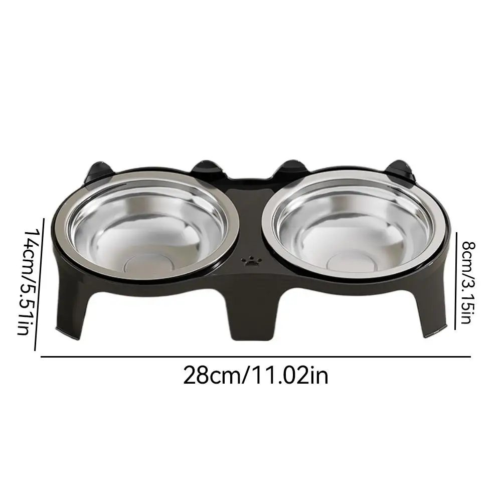 Tigela Dupla para Gatos Inox Elevada com Suporte de 8 cm - Imagem 6