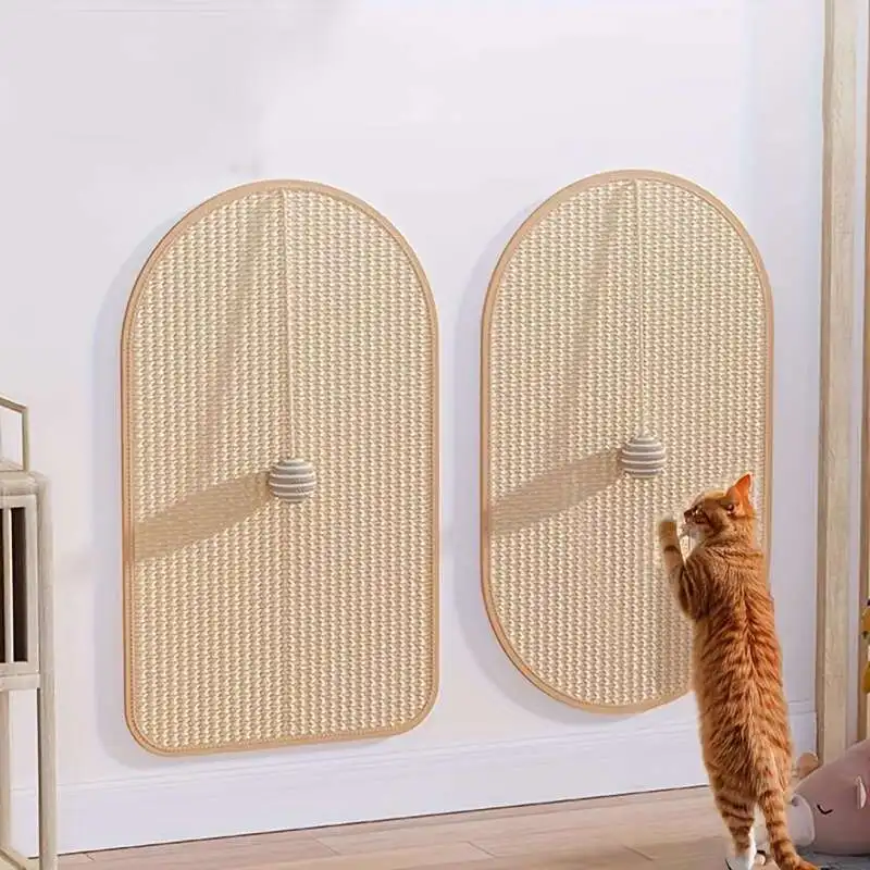 almofada de sisal para gatos de parede