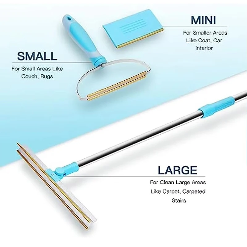 Conjunto Removedor de Pelos para Cães e Gatos com Alça Telescópica Ajustável - Imagem 6
