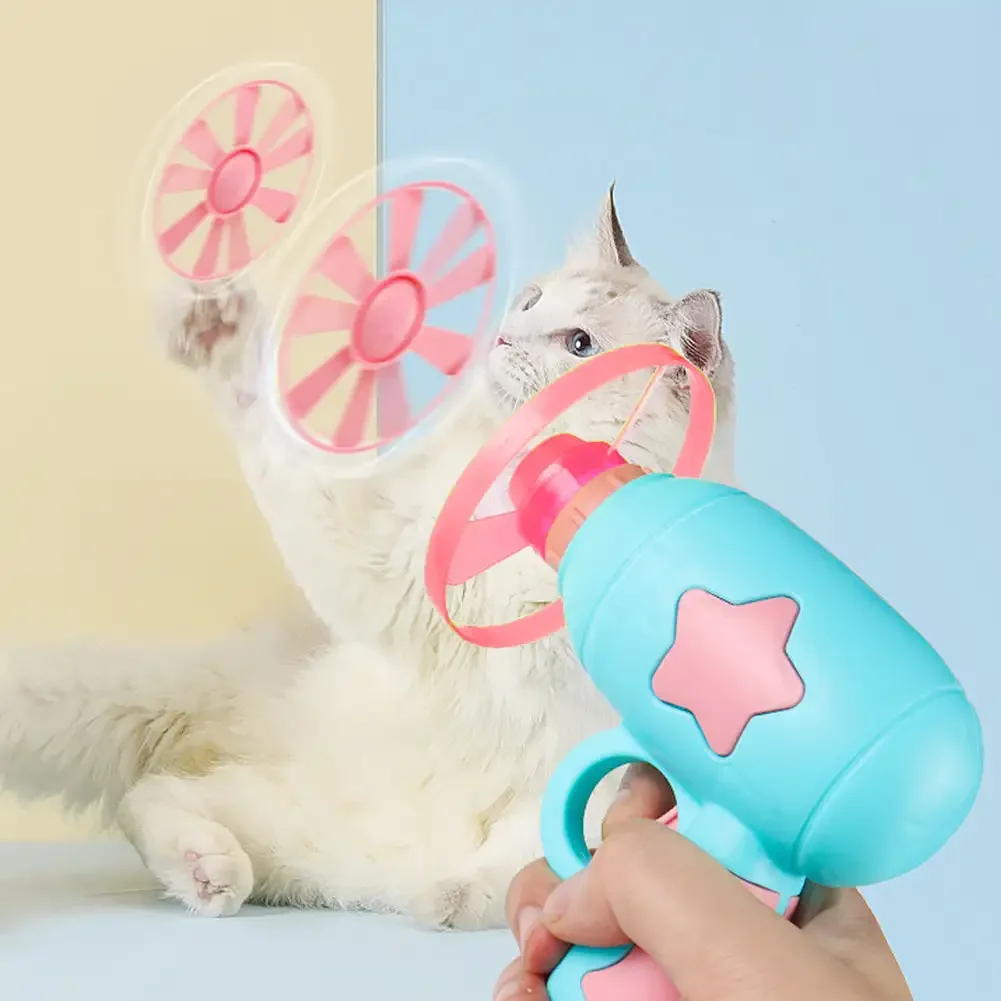 Brinquedo Lançador de Discos para Gatos de ABS com 4 Discos - Imagem 2