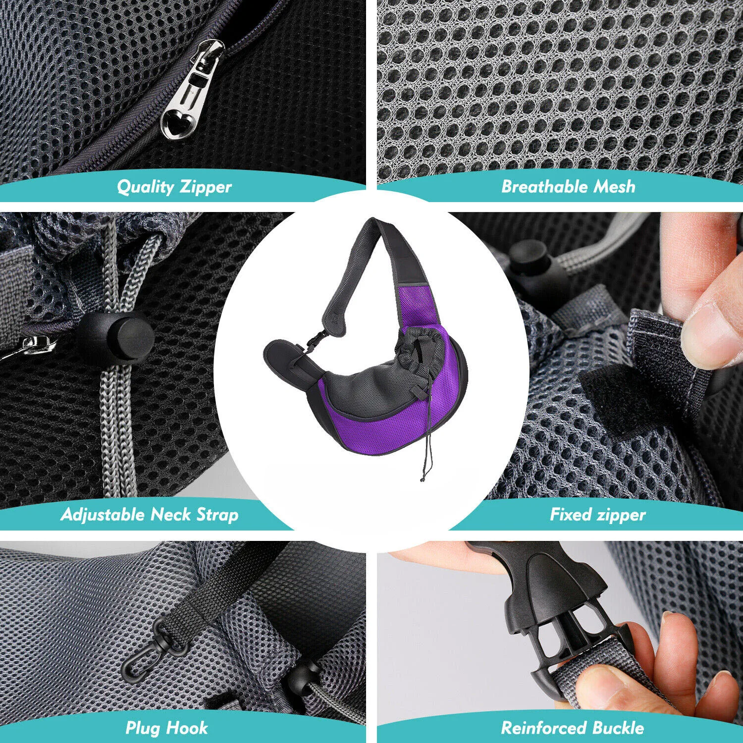 Bolsa de Ombro Pet Sling para Cães e Gatos Pequenos até 5 kg - Imagem 4