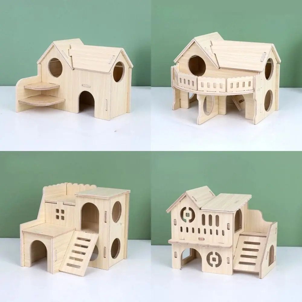Casa de Madeira para Hamster com Plataforma Fácil de Instalar - Imagem 3