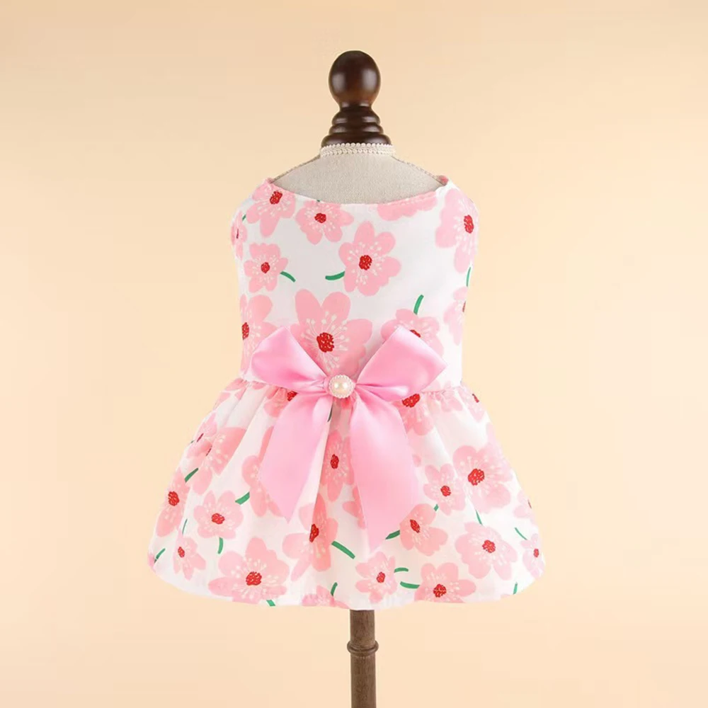 Vestido Floral para Cães Pequenos de Poliéster para Primavera e Verão - Imagem 4