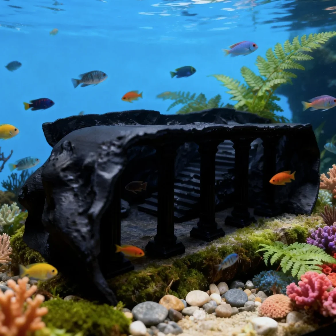 Decoração Castelo para Aquário com Abrigo para Peixes - Imagem 2