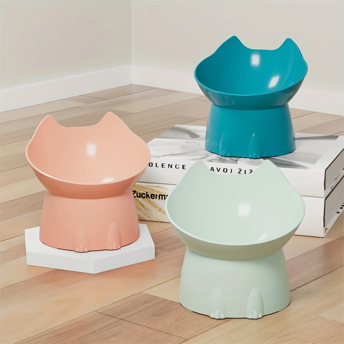 Tigela Elevada para Gatos com Borda Inclinada Anti-Tombamento - Imagem 4