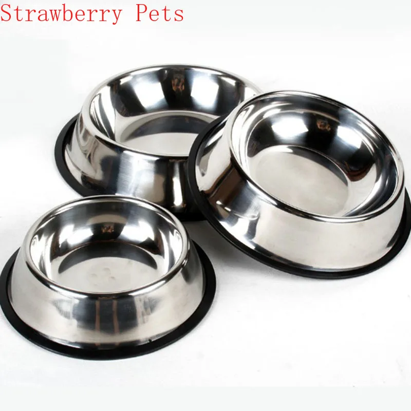 Tigela para Cães e Gatos de Aço Inoxidável com Base Antiderrapante - Imagem 3