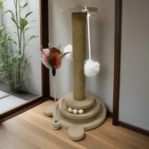 brinquedo giratório para gatos com arranhador