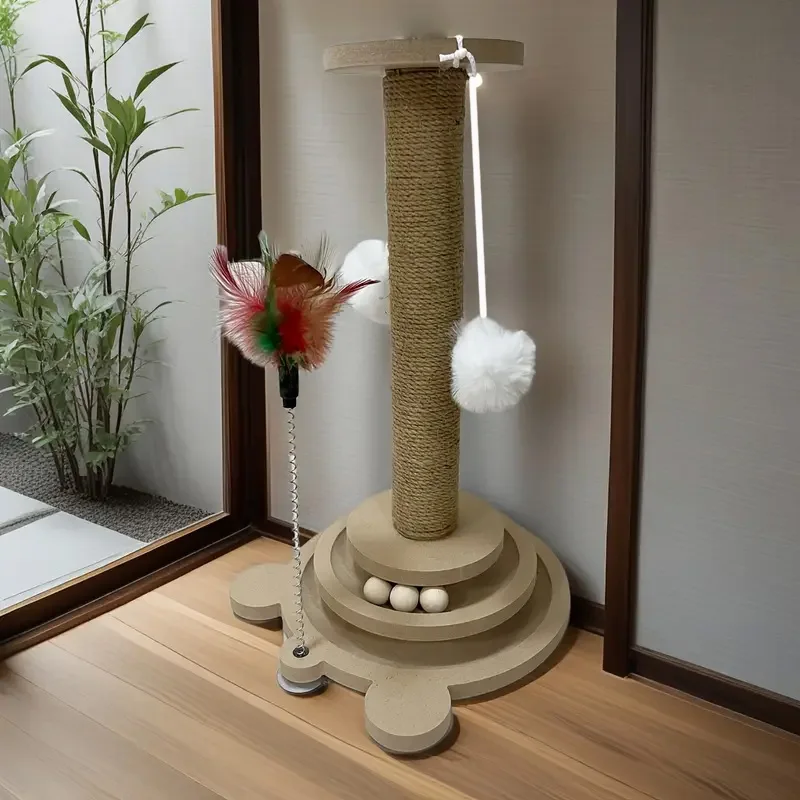 brinquedo giratório para gatos com arranhador