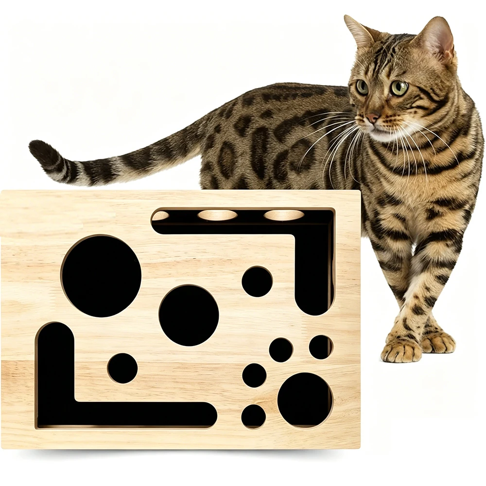 Caixa Arranhador para Gatos de Madeira com Lixa Interna - Image 3