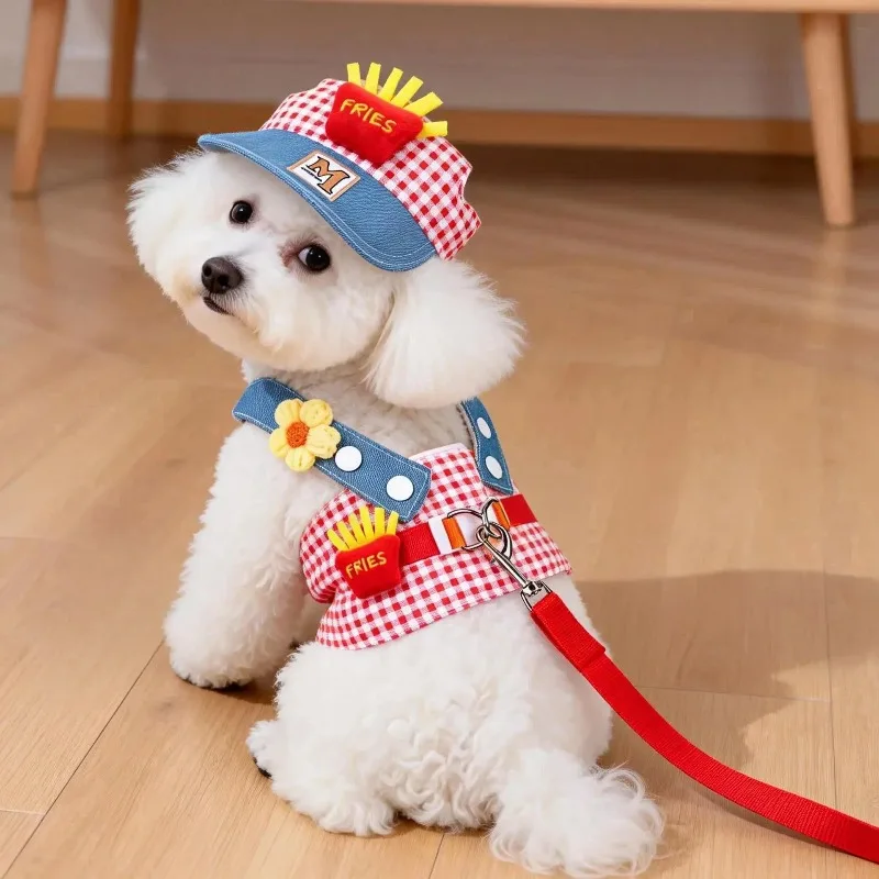 Colete Arnês para Cães Pequenos Ajustável com Corda de Tração - Imagem 6