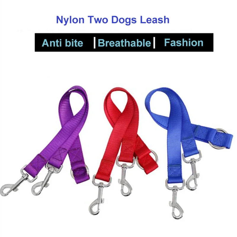 Coleira Dupla para Cães Nylon 1.5 cm x 40 cm para Passeio - Imagem 3