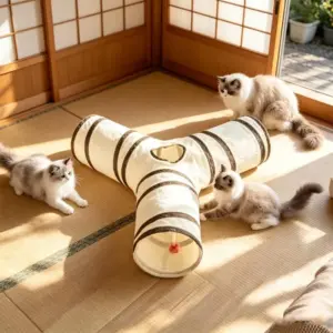 túnel de brincadeira dobrável para gatos