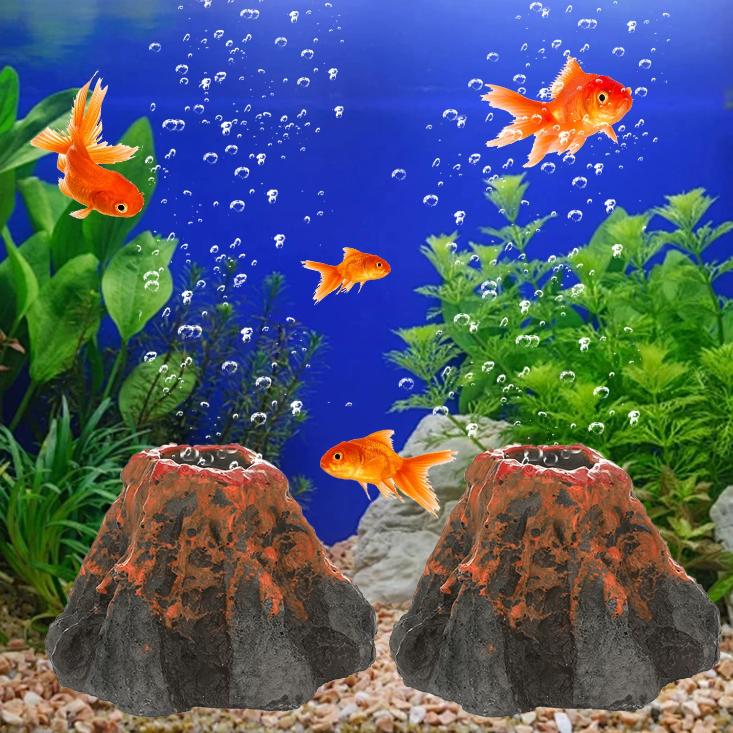 Pedra Difusora Vulcão para Aquário de Resina 6,2x4,4 cm - Imagem 5