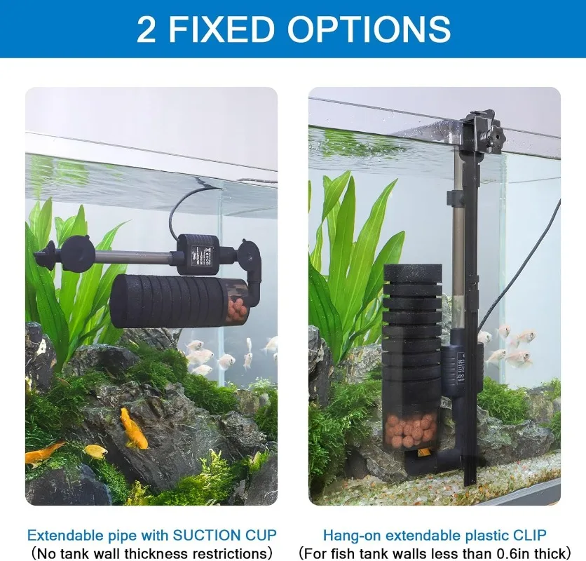 Filtro de Aquário USB com Esponja e Biobolas de Cerâmica - Imagem 2