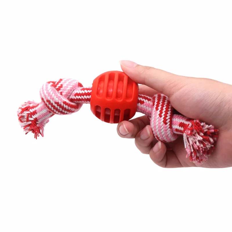 Brinquedo de Corda para Cães com Bola de TPR e Corda de Algodão - Image 3