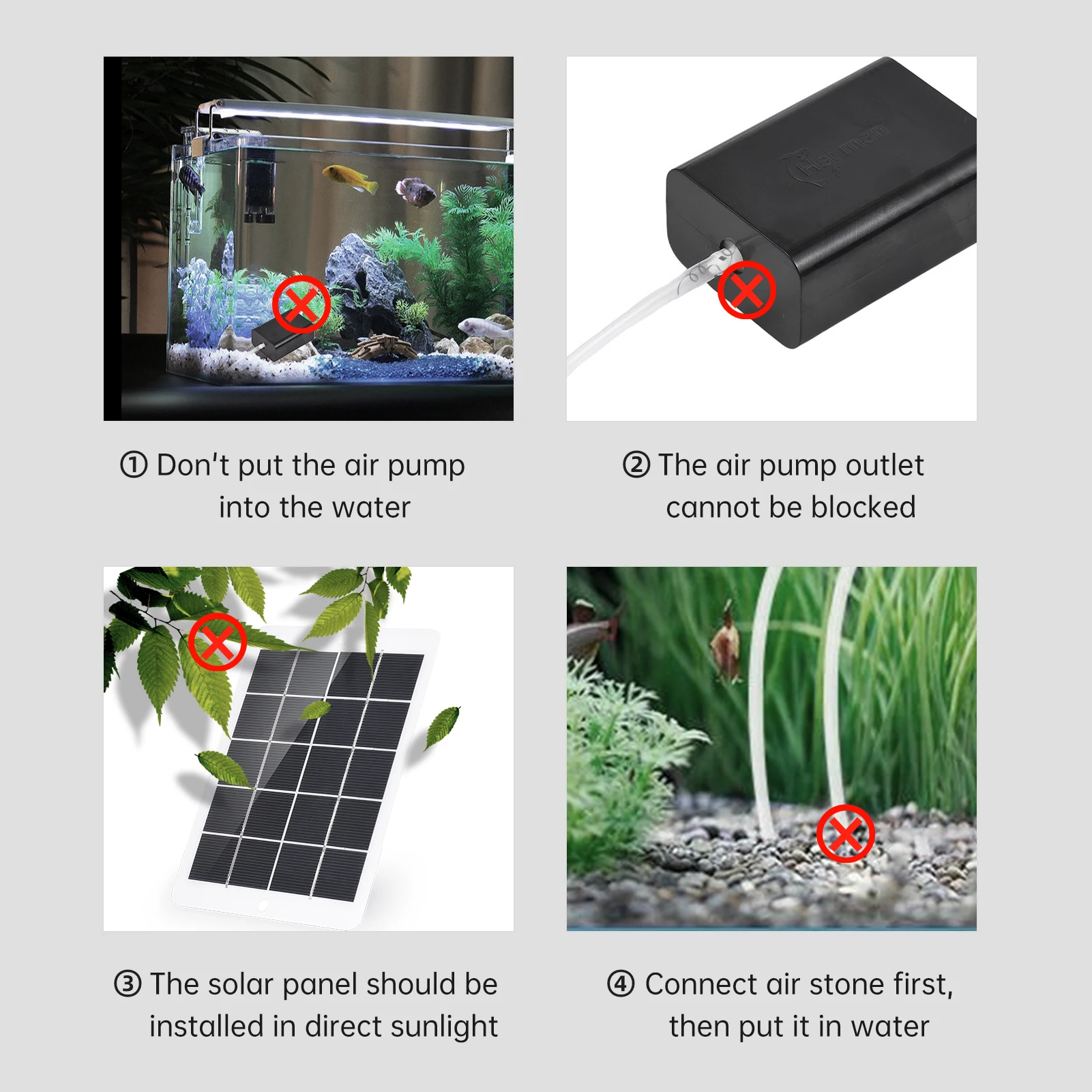 Bomba de Oxigênio Solar para Aquário 3W 5V com 2 Pedras de Bolha - Image 4
