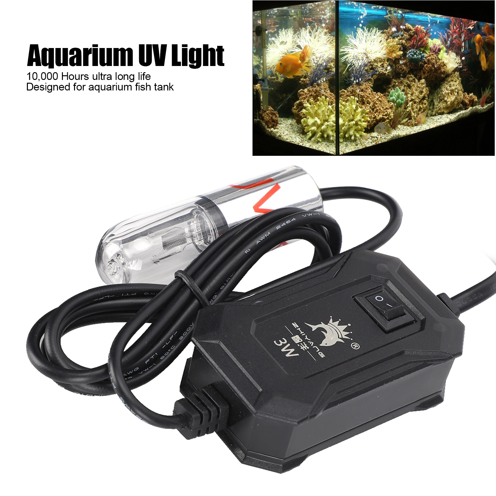 Lâmpada UV para Aquário 3W com Ventosas e Cabo de 140 cm - Imagem 4