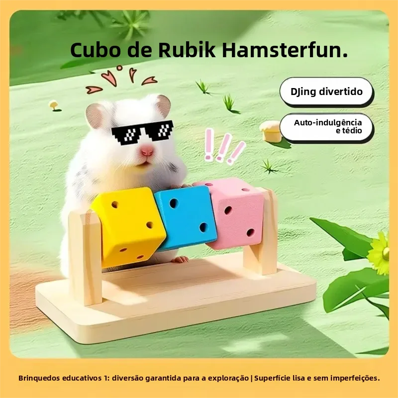 Brinquedo de Roer para Pássaros e Hamsters de Madeira Colorida com Encaixe - Imagem 3