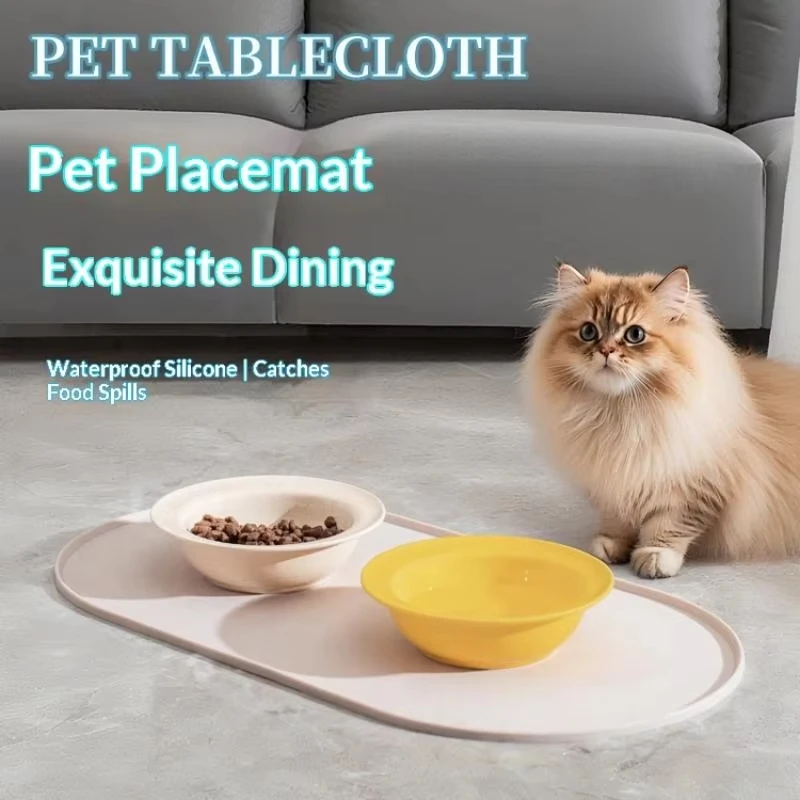 Tapete para Ração de Cães e Gatos de Silicone Antiderrapante 45,5x24,5cm - Image 2