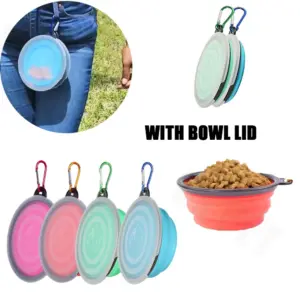 bacia dobrável de silicone para cães