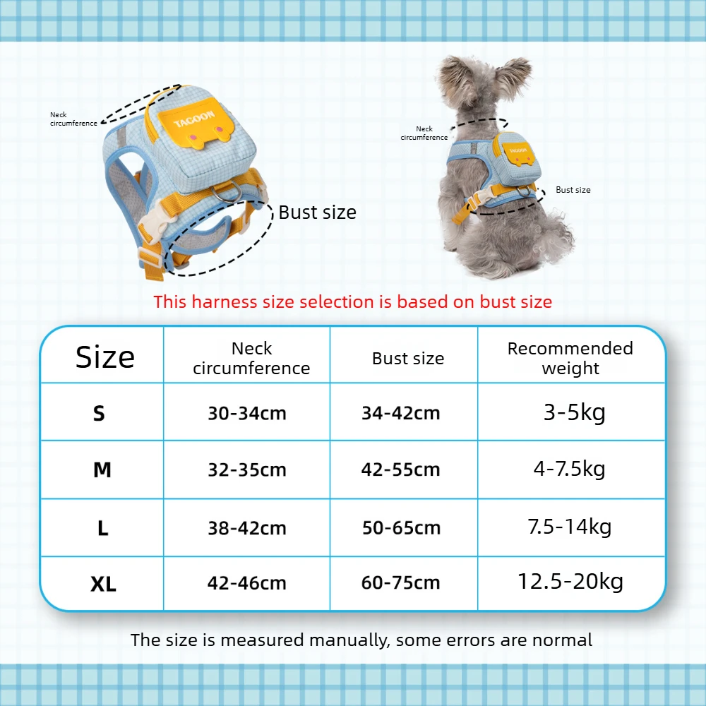 Mochila Peitoral para Cães Pequenos e Médios com Estampa Xadrez - Imagem 2