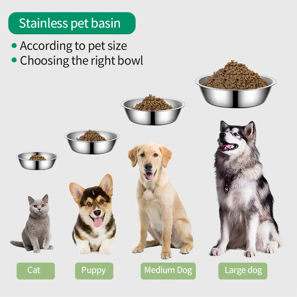 Tigela para Cães e Gatos de Aço Inoxidável 10,5 cm Resistente à Corrosão - Imagem 5