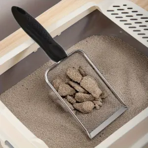 pá coletora de areia para gatos de aço inoxidável