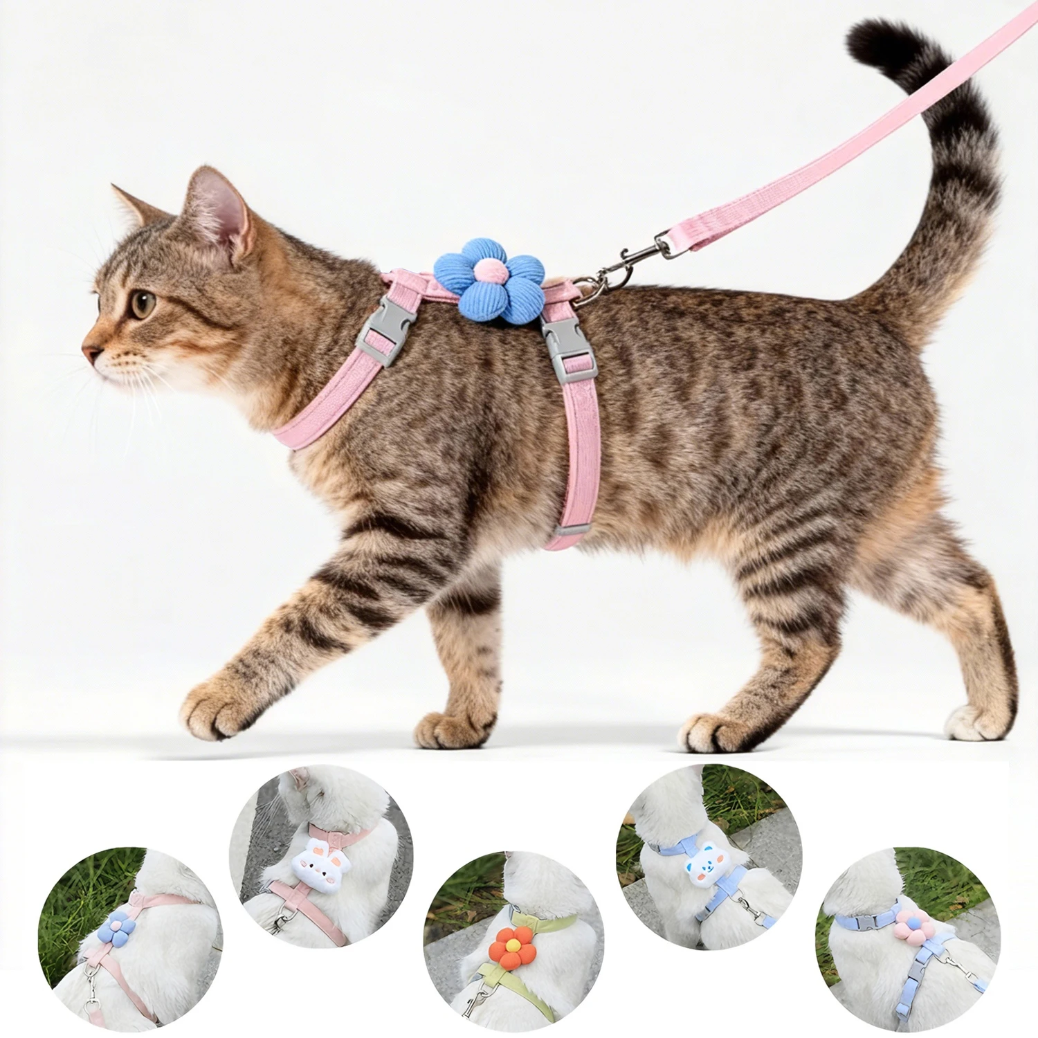 coleira e guia respirável para cães e gatos