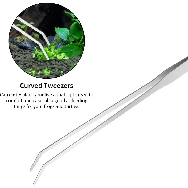 Kit de Ferramentas para Aquário com Pinças e Raspador de Algas - Imagem 4