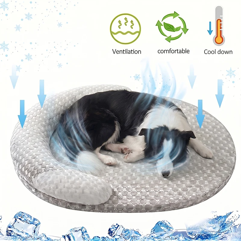 Cama Refrescante para Cães e Gatos com Tecido de Seda Gelada - Image 5