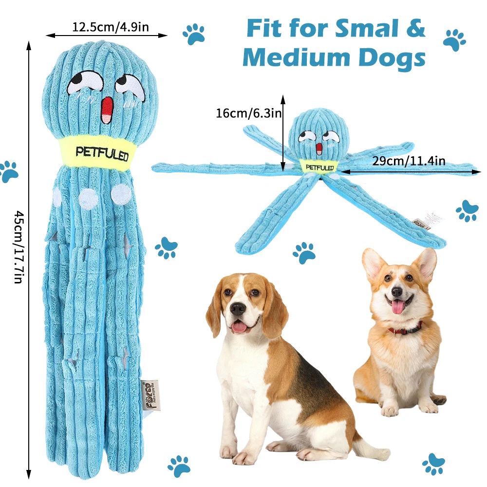 Brinquedo de Pelúcia Polvo para Cães com Compartimento para Petisco - Imagem 5