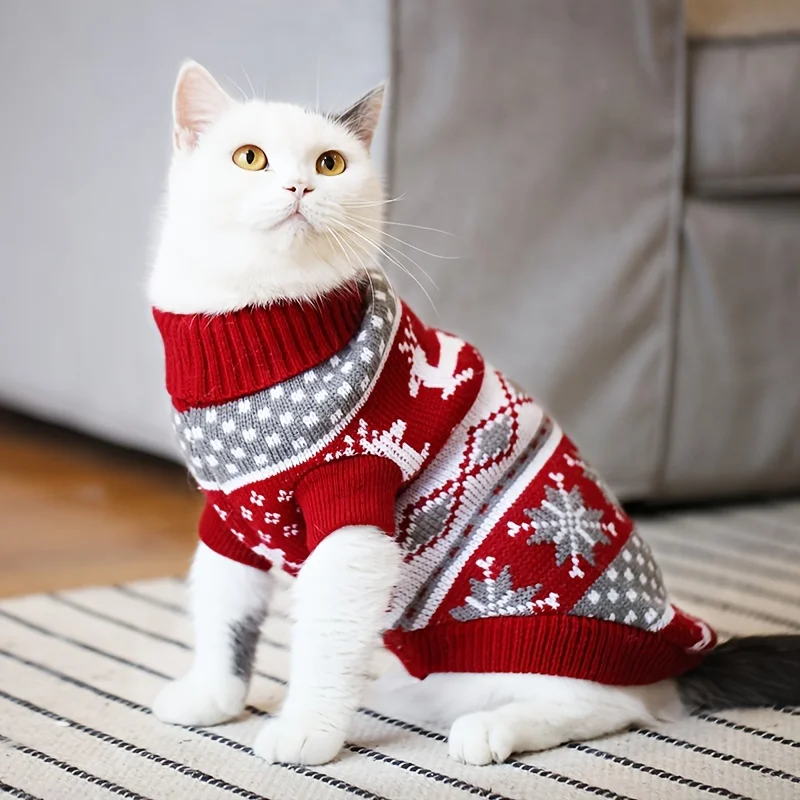 Suéter de Lã para Cães e Gatos Bichon e Corgi Estilo Natal - Imagem 5