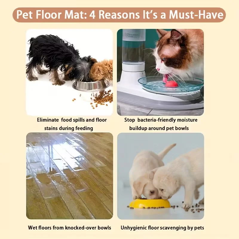 Tapete de Alimentação para Cães e Gatos Antiderrapante e Impermeável - Imagem 3