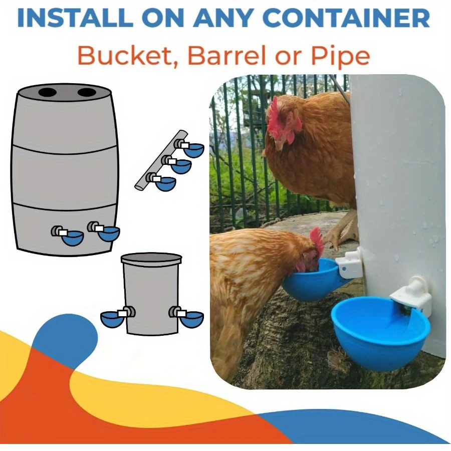 Bebedouro Automático para Aves 5 Peças com Bico Antivazamento - Imagem 3