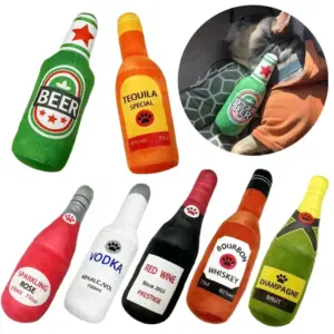 brinquedo de pelúcia para cães garrafa de cerveja