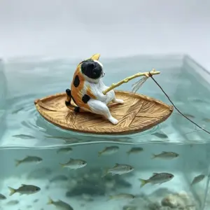 ornamento de barco de pesca para aquário