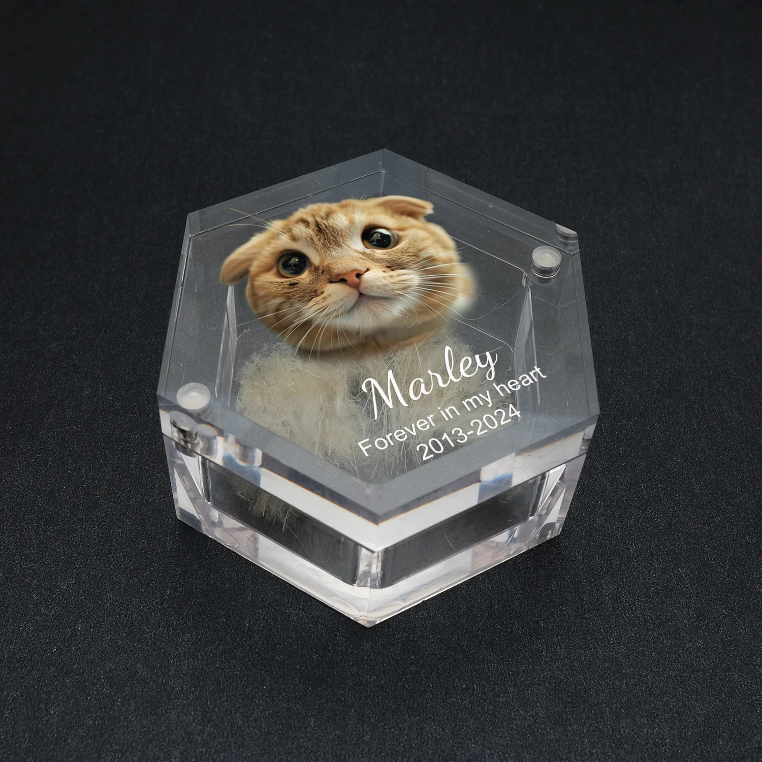 Caixa de Lembrança Hexagonal para Pets com Foto Personalizada 74mm - Image 6