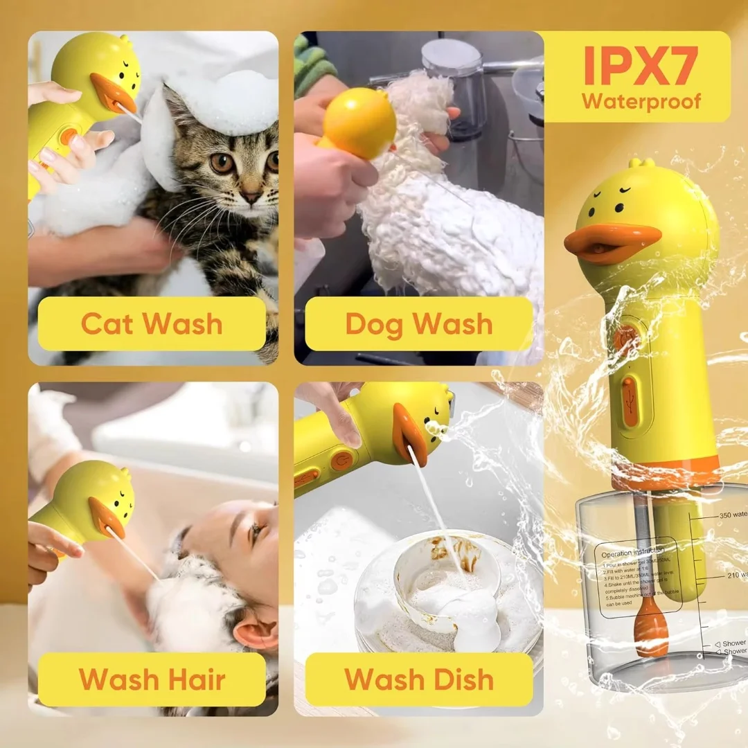 Máquina de Espuma Elétrica para Banho de Cães Recarregável USB - Imagem 2
