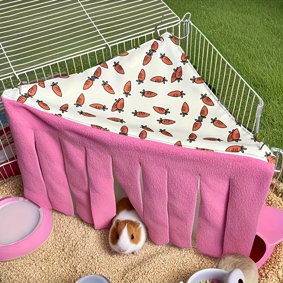Toca de Canto para Hamster e Roedores Pequenos Lavável Design Cenoura - Imagem 3