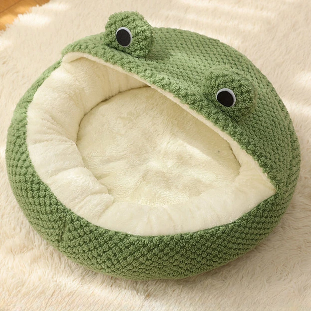 Cama Toca para Cães e Gatos de Pelúcia Formato Sapo 40x40x20 cm - Imagem 5