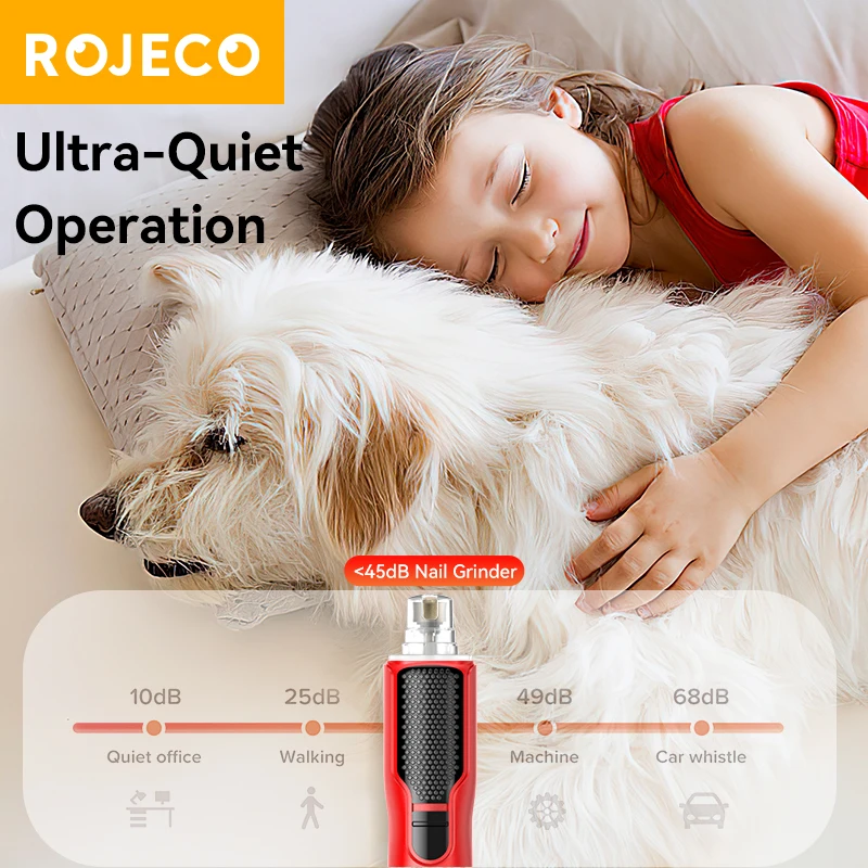 Lixador de Unhas Elétrico ROJECO para Cães e Gatos com Luz LED - Imagem 5