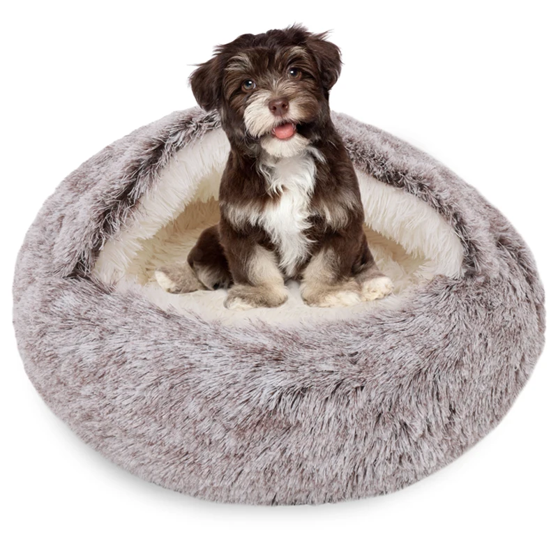 Cama Sofá para Gatos e Cães Pequenos de Pelúcia com Capa Removível - Image 2