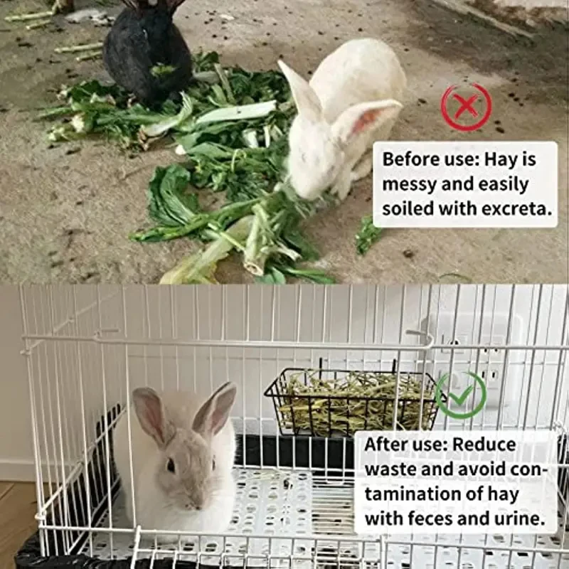 Alimentador de Feno para Coelhos e Porquinhos-da-Índia de Metal - Imagem 4