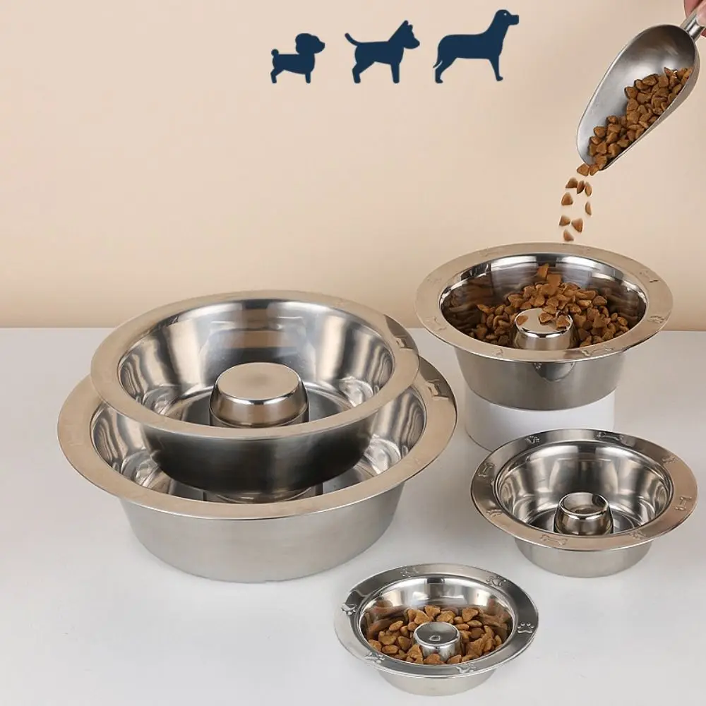Tigela Alimentadora Lenta para Cães e Gatos de Aço Inoxidável Antiderrapante - Imagem 4