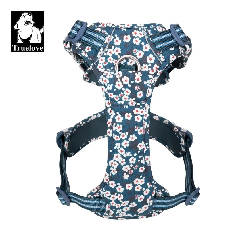 TRUELOVE Peitoral para Cães Ajustável Floral com Algodão e Liga de Alumínio - Imagem 3
